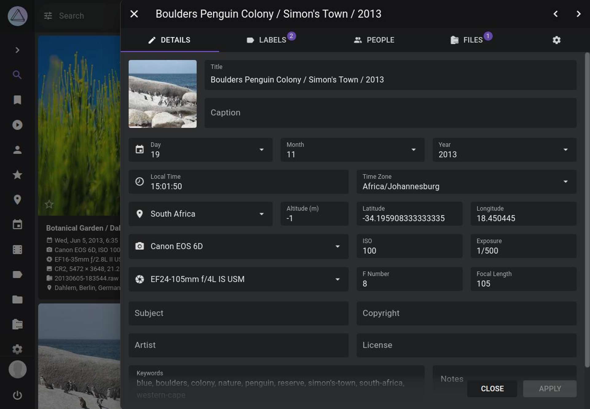 Photoprism Metadata UI